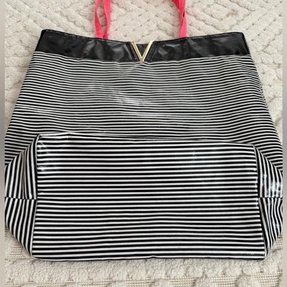 Victoria’s Secret Black & White Striped Tote Bag - Picture 4 of 9
